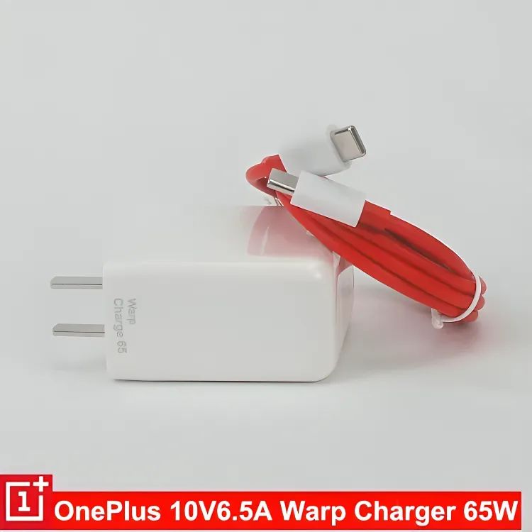 65 Watt WARP Charger For OnePlus All Models With Data Cable Warp Charger For OnePlus With Fast Charging Cable USB C To USB C 65W Power Adapter